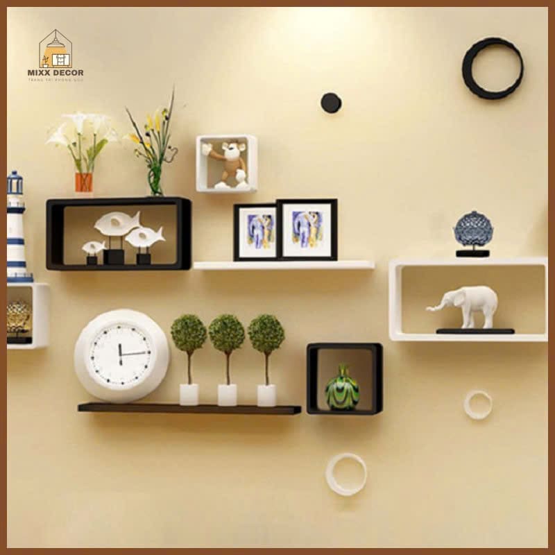 Kệ Gỗ Trang Trí Nhiều Tầng